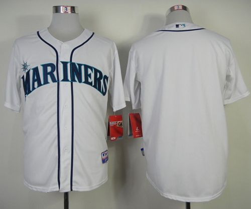 Mariners Blank White Cool Base Stitched MLB Jersey - Click Image to Close